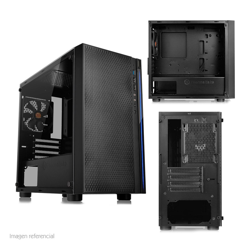 GABINETE THERMALTAKE VERSA H18 TG, MICRO ATX, NEGRO, USB 3.0/2.0, AUDIO GAR: 12M