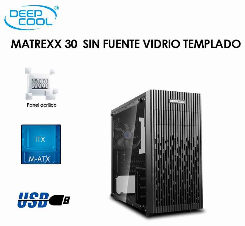 GABINETE ATX MATREXX 30 / MINI TOWER DEEPCOOL GAR: 3 MESES