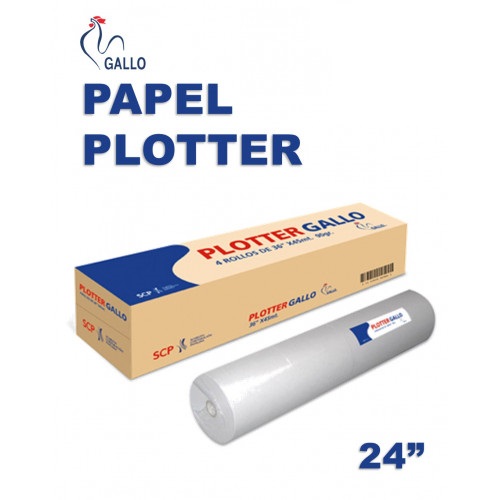 ROLLO DE PAPEL PLOTTER A1 80GR 24&quot;x45 MTS TUCO 2&quot; GALLO