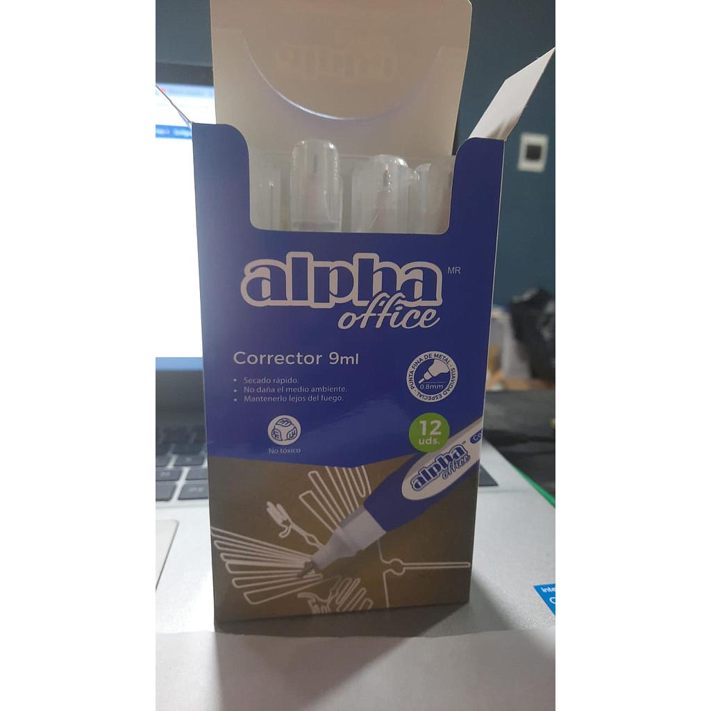 CORRECTOR T/LAPICERO 9ML ALPHA 