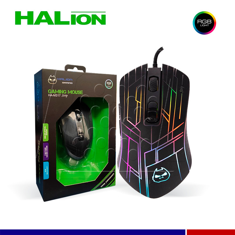 MOUSE GAMER STRIP HA-M317 7B RGB HALION GAR: 2 MESES AREA 1