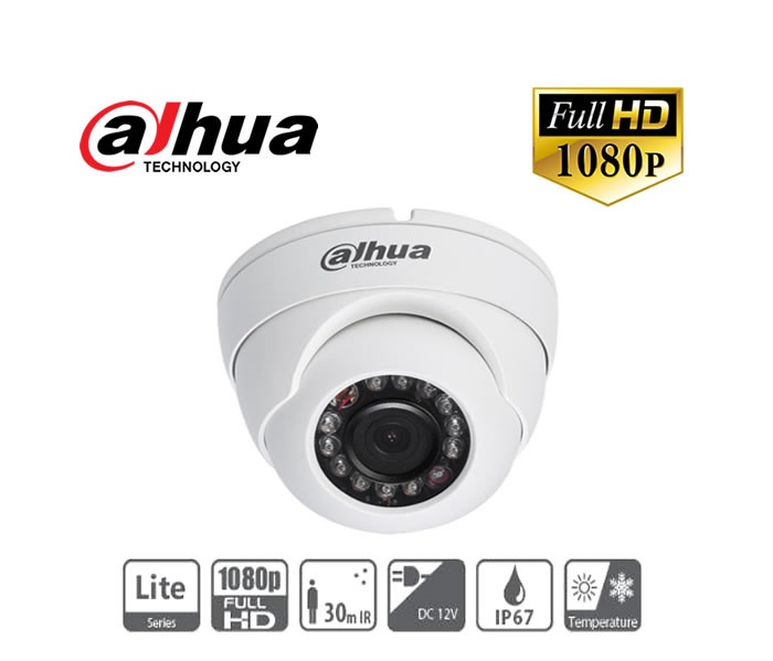CAMARA DAHUA HAC-HDW1200M-S4 HDCVI DOMO METAL 1080P IR30 2.8MM IP67 GAR: 06 MESES