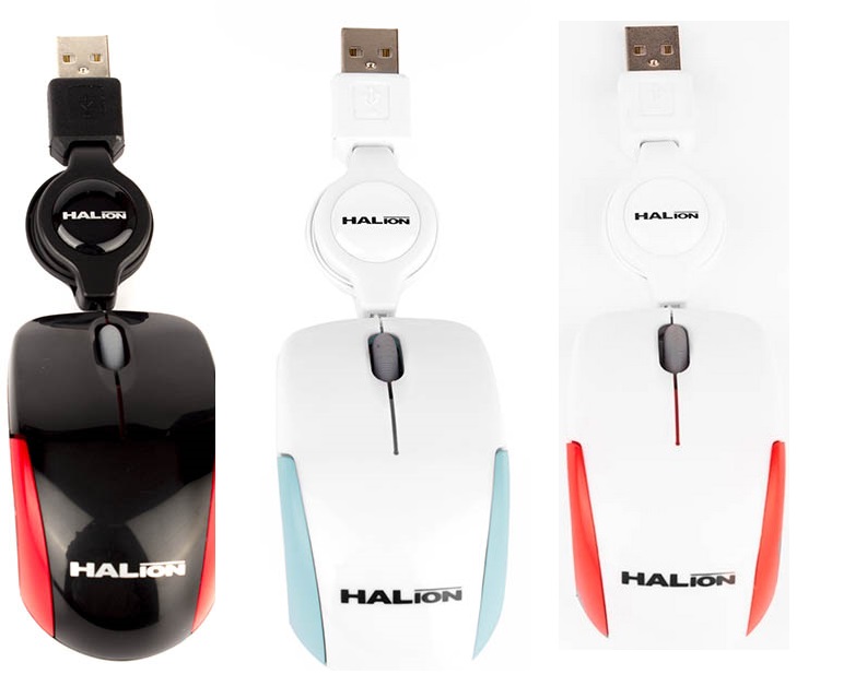MOUSE USB COBRA HA-M1862 COLORES RETRACTIL HALION GAR: 1 MES