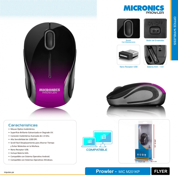 MOUSE WIFI PROWLER MIC M201KP DEGRADE MOUSE WIFI MICRONICS