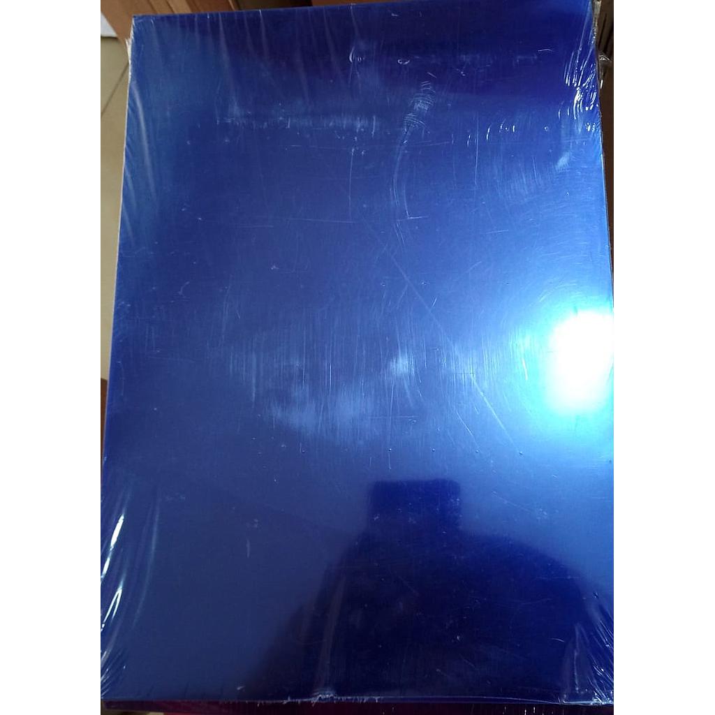 MICA PARA ANILLADO LISA CELESTE A4 X10 UNIDADES