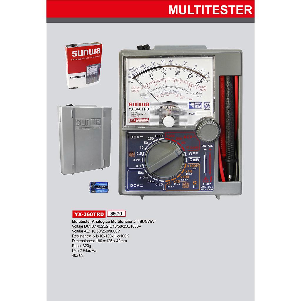 MULTITESTER ANALOGICO MULTIFUNCIONAL SUNMA YX-360TRD