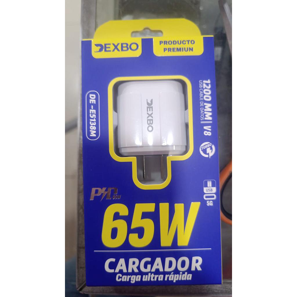 CARGADOR CELULAR V8 MODELO DE-E5118C 40W DEXBO