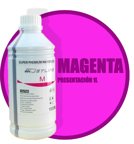 TINTA UV PARA IMPRESORA EPSON EN LITRO MAGENTA JETLIFE GAR: NO APLICA 