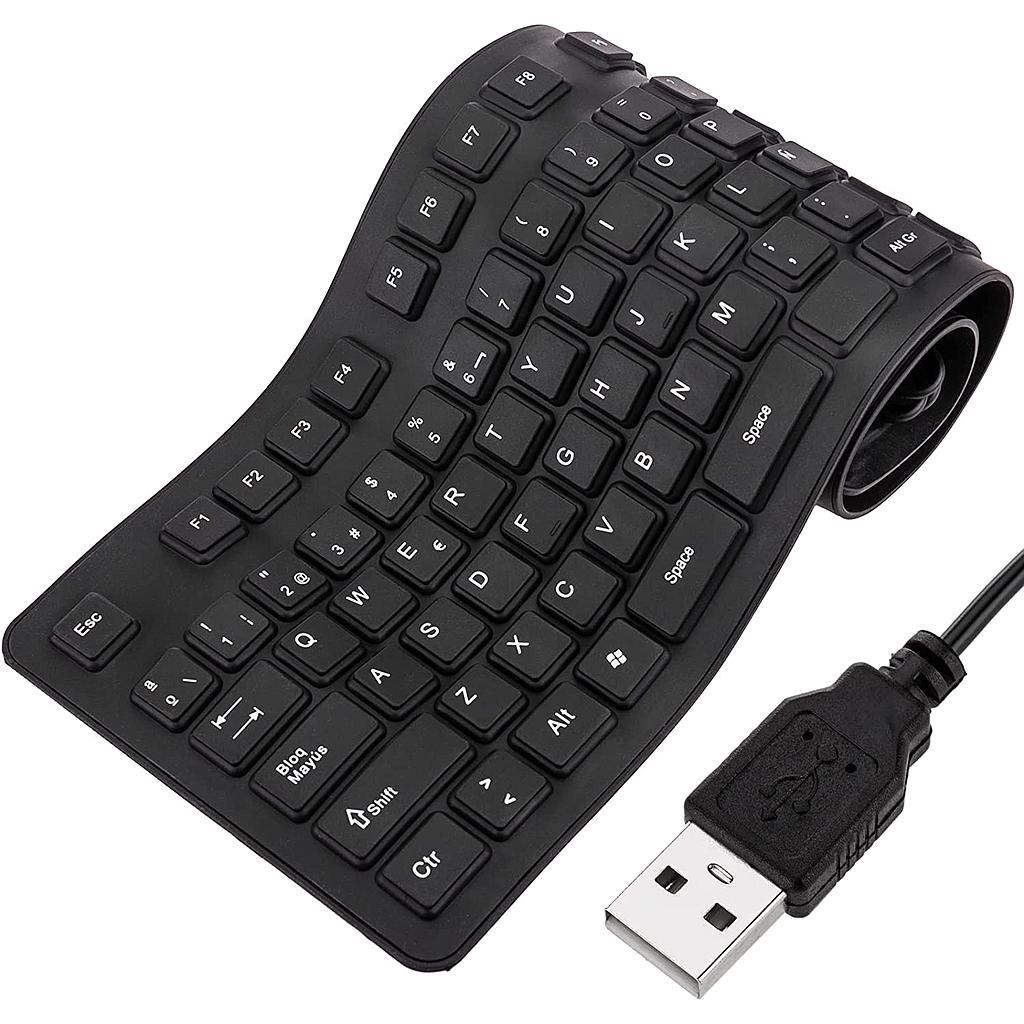 TECLADO FLEXIBLE CON CABLE C/TECLADO NUMERICO DE GOMA DE 17P&quot; *KB/SLI-109 PT GAR:  3 MESES AREA 1