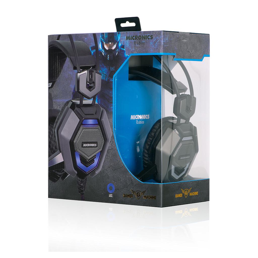 AUDIFONO GAMER LUDICO MIC HG802+P4 LED ED C/ MICRO MICRONICS GAR:30 DIAS 