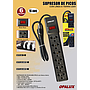 SUPRESOR DE PICOS CON LINEA A TIERRA 220V 6 TOMAS OPALUX OP-FL28-2MTRS