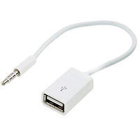CABLE ADAPTADOR STEREO A USB HEMBRA BLANCO 10CM