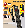 SUPRESOR DE PICOS CON LINEA A TIERRA 220V 6 TOMAS OPALUX OP-FL28-2MTRS