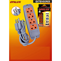 EXTENSION 8MT VULCANIZADO 4 TOMAS + LINEA TIERRA OP-930-8G OPALUX GAR:NO APLICA LOCAL5